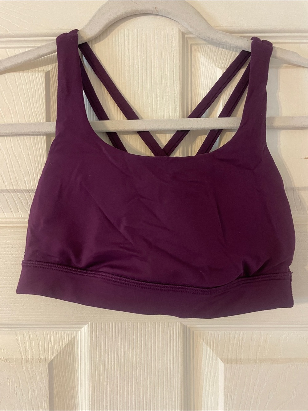 Plum Strappy Sports Bra